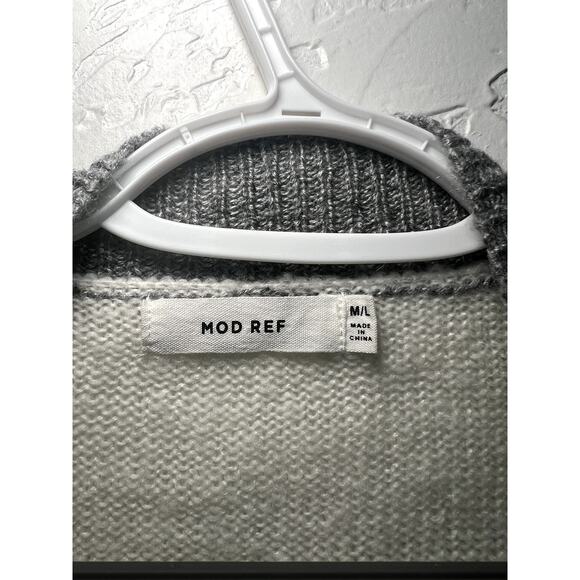 Mod Ref stripe open front cardigan womens m/l minimalist contemporary casual - Picture 2 of 5